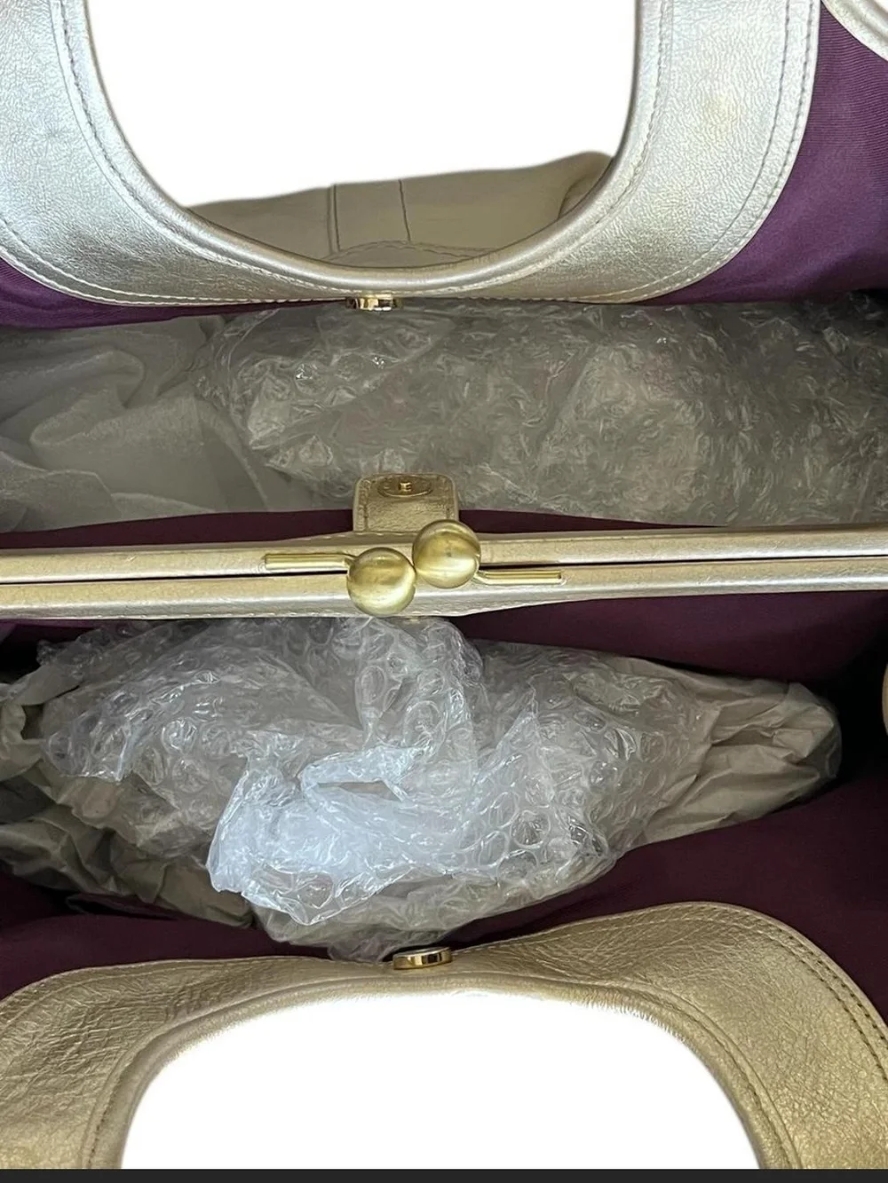 Coach Ergo Pleated Frame Kisslock Satchel (Style No. F14379) - Picture 4 of 5